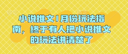 小说推文1月份玩法指南，终于有人把小说推文的玩法讲清楚了!——大叔资源库创业项目网-大叔资源库-资源-项目-副业-兼职-创业-大叔的库-大叔的库