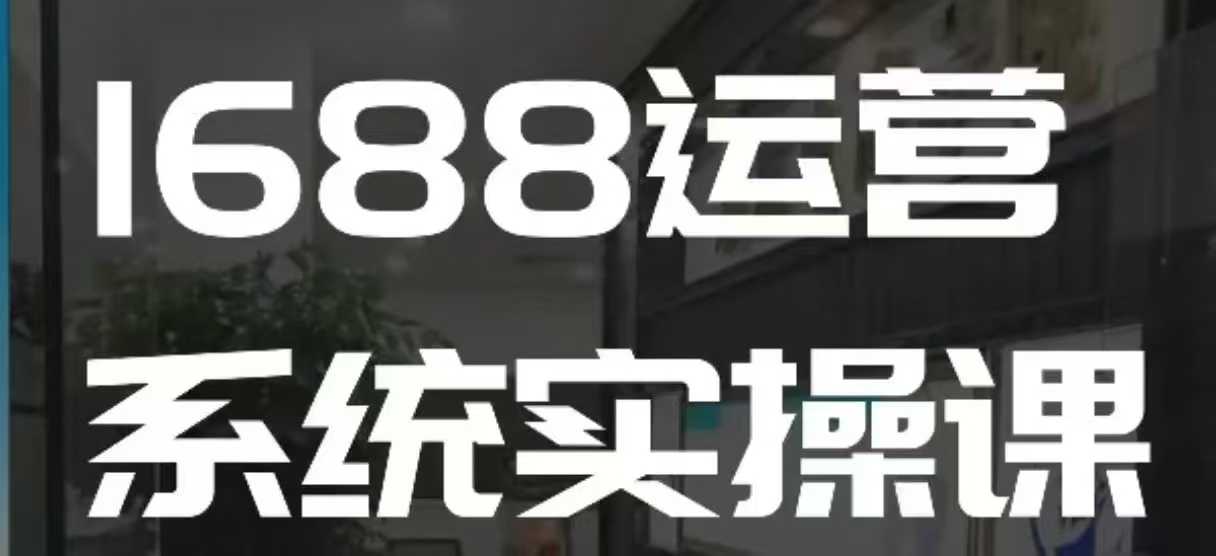1688高阶运营系统实操课，快速掌握1688店铺运营的核心玩法——大叔资源库创业项目网-大叔资源库-资源-项目-副业-兼职-创业-大叔的库-大叔的库