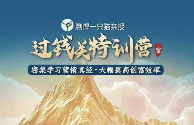 剽悍一只猫-过钱关特训营，学习营销真经 大幅度提高创富效率——大叔资源库创业项目网-大叔资源库-资源-项目-副业-兼职-创业-大叔的库-大叔的库