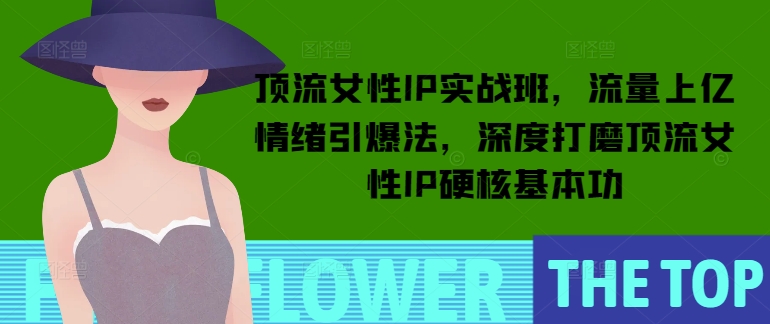 顶流女性IP实战班，流量上亿情绪引爆法，深度打磨顶流女性IP硬核基本功——大叔资源库创业项目网-大叔资源库-资源-项目-副业-兼职-创业-大叔的库-大叔的库