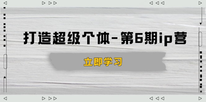 （14015期）打造 超级个体-第6期ip营：商业认知,产品设计,成交演练,解决知识变现难题_大叔资源库创业项目网-大叔资源库-资源-项目-副业-兼职-创业-大叔的库-大叔的库