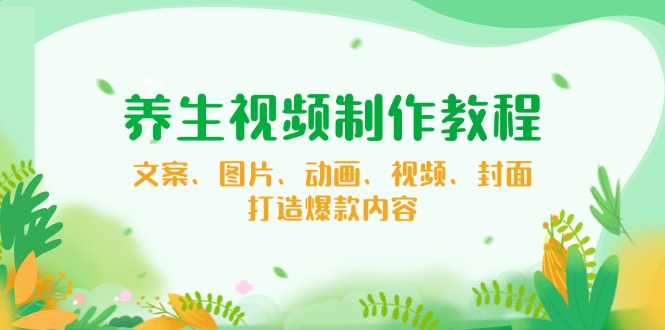 （14163期）养生视频制作教程，文案、图片、动画、视频、封面，打造爆款内容_大叔资源库创业项目网-大叔资源库-资源-项目-副业-兼职-创业-大叔的库-大叔的库