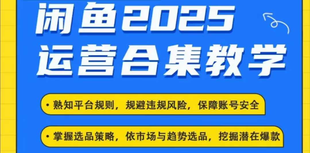 2025闲鱼电商运营全集，2025最新咸鱼玩法——大叔资源库创业项目网-大叔资源库-资源-项目-副业-兼职-创业-大叔的库-大叔的库