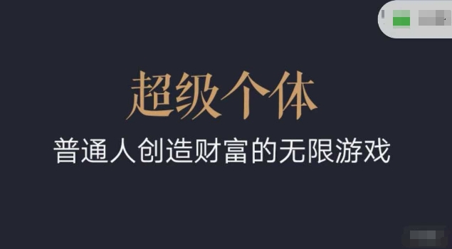 超级个体2024-2025翻盘指南，普通人创造财富的无限游戏——大叔资源库创业项目网-大叔资源库-资源-项目-副业-兼职-创业-大叔的库-大叔的库