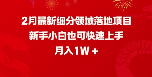 2月最新细分领域落地项目，新手小白也可快速上手，月入1W——大叔资源库创业项目网-大叔资源库-资源-项目-副业-兼职-创业-大叔的库-大叔的库