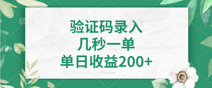 （14221期）验证码录入，几秒一单，单日收益200+_大叔资源库创业项目网-大叔资源库-资源-项目-副业-兼职-创业-大叔的库-大叔的库