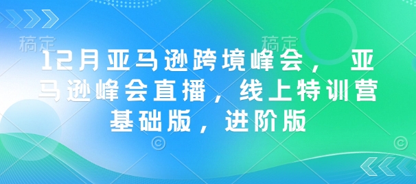 12月亚马逊跨境峰会， 亚马逊峰会直播，线上特训营基础版，进阶版——大叔资源库创业项目网-大叔资源库-资源-项目-副业-兼职-创业-大叔的库-大叔的库