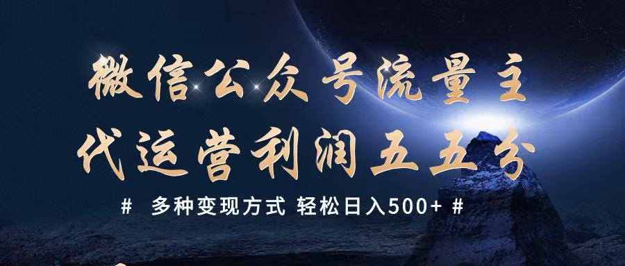 公众号流量主代运营  多种变现方式 轻松日入500+_大叔资源库-大叔资源库-资源-项目-副业-兼职-创业-大叔的库-大叔的库