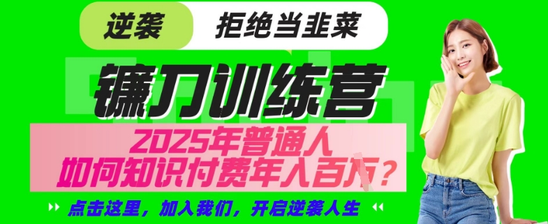 【网创项目终点站-镰刀训练营超级IP合伙人】25年普通人如何通过“知识付费”年入百个-仅此一版【揭秘】——大叔资源库创业项目网-大叔资源库-资源-项目-副业-兼职-创业-大叔的库-大叔的库