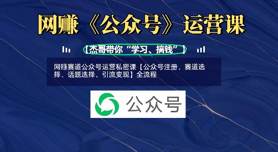 网创赛道公众号运营私密课【公众号注册、赛道选择、话题选择、引流变现】全流程——大叔资源库创业项目网-大叔资源库-资源-项目-副业-兼职-创业-大叔的库-大叔的库