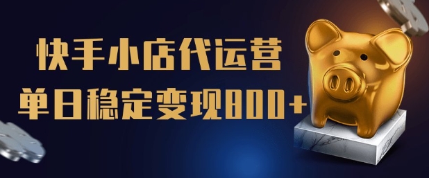 【快手小店代运营】限时托管计划，全程喂饭，单日稳定变现5张【揭秘】——大叔资源库创业项目网-大叔资源库-资源-项目-副业-兼职-创业-大叔的库-大叔的库