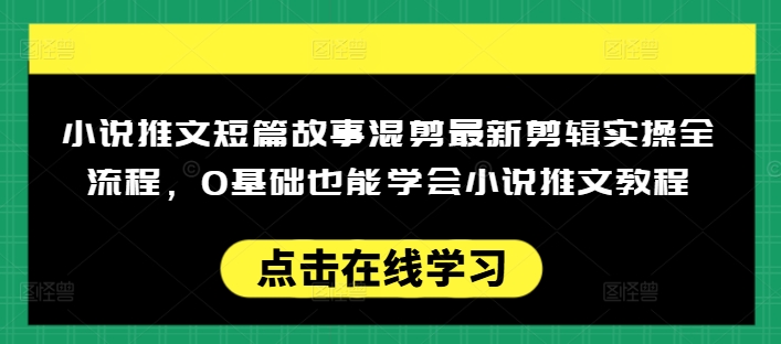 小说推文短篇故事混剪最新剪辑实操全流程，0基础也能学会小说推文教程，肯干多发日入多张——大叔资源库创业项目网-大叔资源库-资源-项目-副业-兼职-创业-大叔的库-大叔的库
