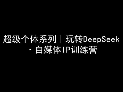 超级个体系列，玩转DeepSeek·自媒体IP训练营，deepseek教程——大叔资源库创业项目网-大叔资源库-资源-项目-副业-兼职-创业-大叔的库-大叔的库