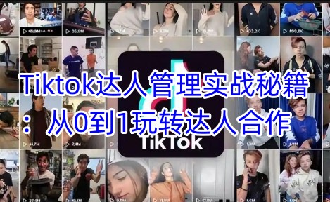 Tiktok达人管理实战秘籍：从0到1玩转达人合作——大叔资源库创业项目网-大叔资源库-资源-项目-副业-兼职-创业-大叔的库-大叔的库