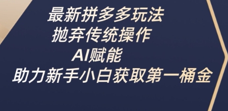最新拼多多玩法，抛弃传统操作，AI赋能，助力新手小白获取第一桶金——大叔资源库创业项目网-大叔资源库-资源-项目-副业-兼职-创业-大叔的库-大叔的库