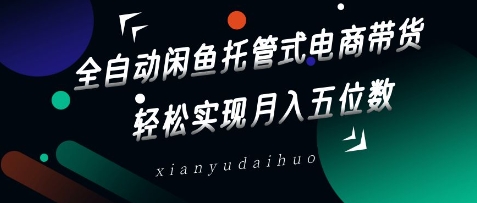 全自动闲鱼托管式电商带货，轻松实现月入五位数【揭秘】——大叔资源库创业项目网-大叔资源库-资源-项目-副业-兼职-创业-大叔的库-大叔的库