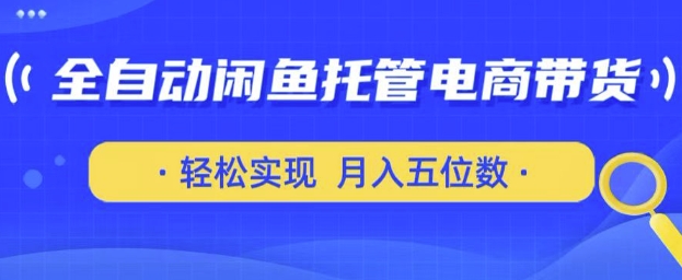全自动闲鱼托管式电商带货，只需一部安卓手机和一个闲鱼号，轻松实现月入五位数【揭秘】——大叔资源库创业项目网-大叔资源库-资源-项目-副业-兼职-创业-大叔的库-大叔的库