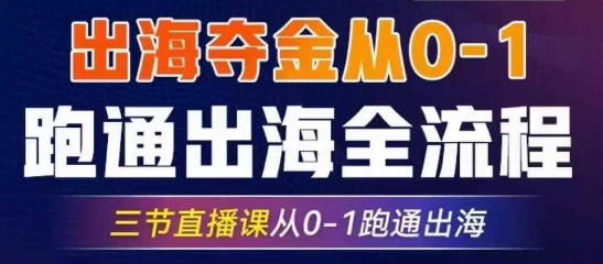 2025出海夺金从0-1跑通出海全流程，三节直播课从0-1跑通出海，教你用AI跑通全流程——大叔资源库创业项目网-大叔资源库-资源-项目-副业-兼职-创业-大叔的库-大叔的库