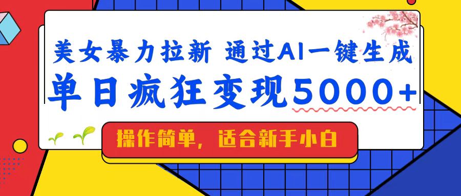 （14347期）美女暴力拉新，通过AI一键生成，单日疯狂变现5000+，纯小白一学就会！_大叔资源库创业项目网-大叔资源库-资源-项目-副业-兼职-创业-大叔的库-大叔的库