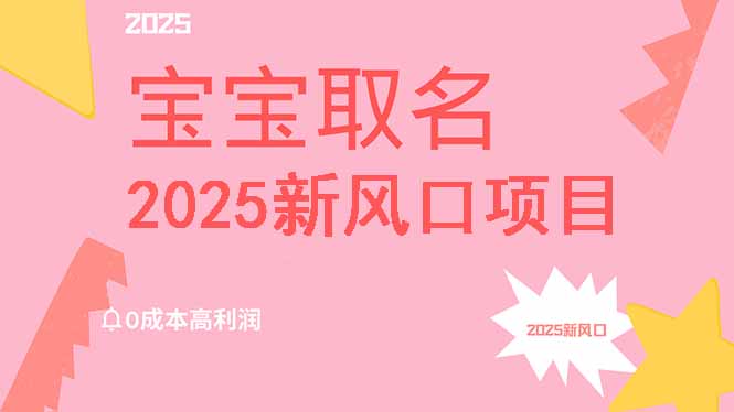 （14593期）2025新风口项目宝宝取名，0成本高利润，附保姆级教程，月入过万不是梦_大叔资源库创业项目网-大叔资源库-资源-项目-副业-兼职-创业-大叔的库-大叔的库