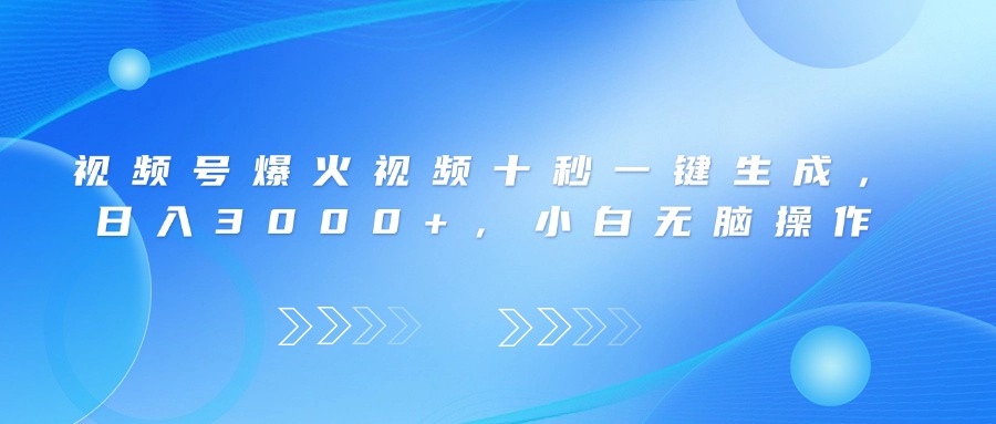 （14181期）视频号爆火视频十秒一键生成，日入3000+，小白无脑操作_大叔资源库创业项目网-大叔资源库-资源-项目-副业-兼职-创业-大叔的库-大叔的库
