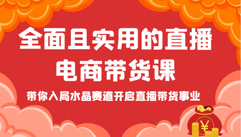 全面且实用的直播电商带货课，带你入局水晶赛道开启直播带货事业_大叔资源库-大叔资源库-资源-项目-副业-兼职-创业-大叔的库-大叔的库