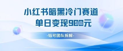 小红书冷门”暗黑”赛道，单日收益多张——大叔资源库创业项目网-大叔资源库-资源-项目-副业-兼职-创业-大叔的库-大叔的库
