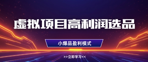虚拟项目高利润选品方法，做好单店利润1W+，可多店倍增利润——大叔资源库创业项目网-大叔资源库-资源-项目-副业-兼职-创业-大叔的库-大叔的库