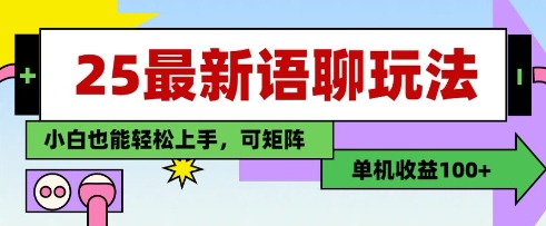 25年最新语聊玩法，纯手工，单机收益100+，小白也能轻松上手，可矩阵操作——大叔资源库创业项目网-大叔资源库-资源-项目-副业-兼职-创业-大叔的库-大叔的库