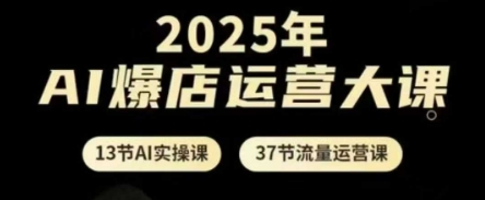 2025年AI爆店运营大课，13节AI实操课+37节流量运营课——大叔资源库创业项目网-大叔资源库-资源-项目-副业-兼职-创业-大叔的库-大叔的库