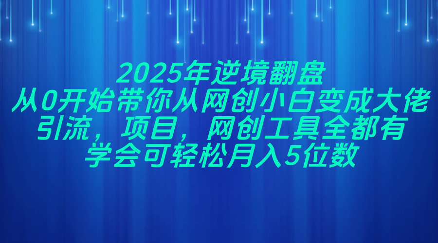 （14473期）2025年逆境翻盘，从0开始带你从网创小白变成大佬，引流，项目，网创工…_大叔资源库创业项目网-大叔资源库-资源-项目-副业-兼职-创业-大叔的库-大叔的库