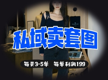 私域卖套图每天3-5单，每单利润99——大叔资源库创业项目网-大叔资源库-资源-项目-副业-兼职-创业-大叔的库-大叔的库