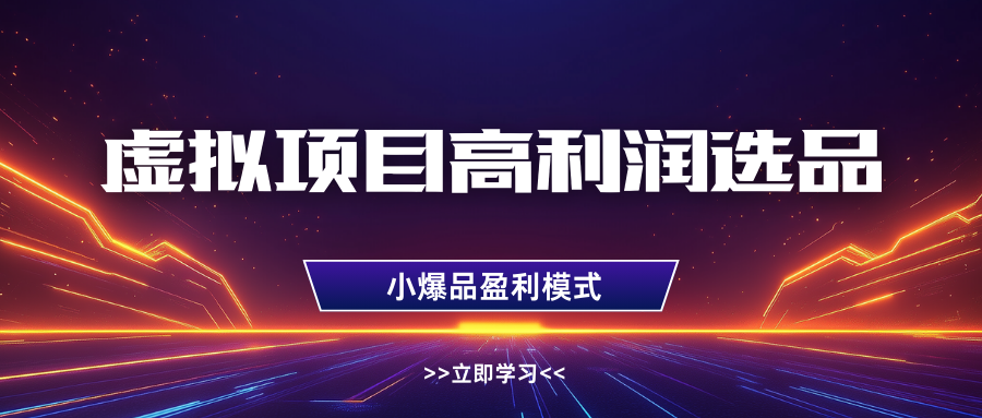 虚拟项目高利润选品方法，单店利润1W+，可多店倍增利润_大叔资源库-大叔资源库-资源-项目-副业-兼职-创业-大叔的库-大叔的库