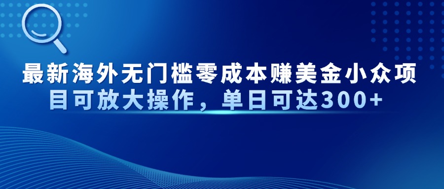 （14542期）最新海外无门槛零成本赚美金小众项目可放大操作，单日可达300+_大叔资源库创业项目网-大叔资源库-资源-项目-副业-兼职-创业-大叔的库-大叔的库