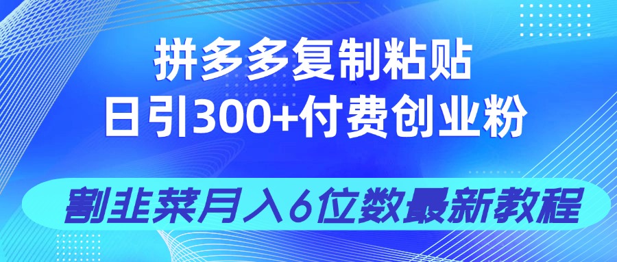 （14232期）拼多多复制粘贴日引300+付费创业粉，割韭菜月入6位数最新教程！_大叔资源库创业项目网-大叔资源库-资源-项目-副业-兼职-创业-大叔的库-大叔的库