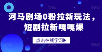 河马剧场0粉拉新玩法，短剧拉新嘎嘎爆——大叔资源库创业项目网-大叔资源库-资源-项目-副业-兼职-创业-大叔的库-大叔的库