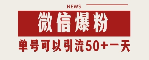 微信爆粉，私域暴力引流打法日引千粉 单号日进50+【揭秘】——大叔资源库创业项目网-大叔资源库-资源-项目-副业-兼职-创业-大叔的库-大叔的库