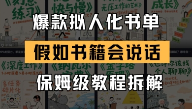 最新爆款拟人化书单玩法，假如书籍会说话，保姆级教程——大叔资源库创业项目网-大叔资源库-资源-项目-副业-兼职-创业-大叔的库-大叔的库