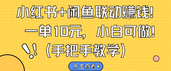 小红书+闲鱼联动挣钱，一单10元，小白可做——大叔资源库创业项目网-大叔资源库-资源-项目-副业-兼职-创业-大叔的库-大叔的库