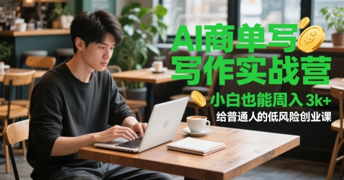AI商单写作实战营，小白也能周入3k+，给普通人的低风险创业课——大叔资源库创业项目网-大叔资源库-资源-项目-副业-兼职-创业-大叔的库-大叔的库