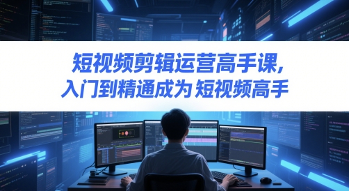短视频剪辑运营高手课，入门到精通成为短视频高手——大叔资源库创业项目网-大叔资源库-资源-项目-副业-兼职-创业-大叔的库-大叔的库