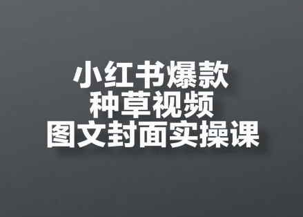 小红书爆款种草视频图文封面实操课，​开店、选品、引流、变现全流程——大叔资源库创业项目网-大叔资源库-资源-项目-副业-兼职-创业-大叔的库-大叔的库