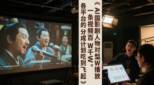 AI三国影视剧人物对口型唱歌玩法，一条视频百W千W播放，各平台的分成计划吃到飞起——大叔资源库创业项目网-大叔资源库-资源-项目-副业-兼职-创业-大叔的库-大叔的库