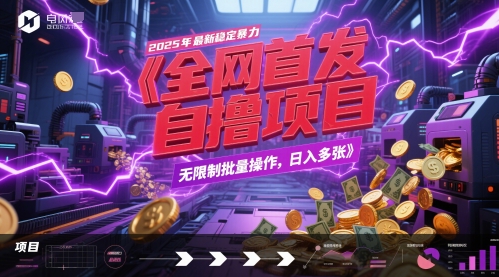 全网首发，2025年最新稳定暴力全自动自撸项目，无限制批量操作，日入多张【揭秘】——大叔资源库创业项目网-大叔资源库-资源-项目-副业-兼职-创业-大叔的库-大叔的库