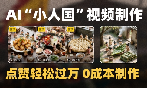 爆款1000W+播放微缩景观迷你小人国AI视频0成本制作全流程教学——大叔资源库创业项目网-大叔资源库-资源-项目-副业-兼职-创业-大叔的库-大叔的库