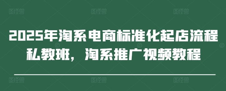 2025年淘系电商标准化起店流程私教班，淘系推广视频教程——大叔资源库创业项目网-大叔资源库-资源-项目-副业-兼职-创业-大叔的库-大叔的库
