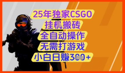 25年独家CSGO挂G搬砖，全自动操作，无需打游戏，小白日入3张+【揭秘】——大叔资源库创业项目网-大叔资源库-资源-项目-副业-兼职-创业-大叔的库-大叔的库