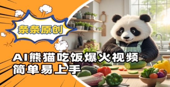 Ai熊猫吃饭爆火视频，条条原创，简单易上手——大叔资源库创业项目网-大叔资源库-资源-项目-副业-兼职-创业-大叔的库-大叔的库