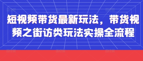 短视频带货最新玩法，带货视频之街访类玩法实操全流程——大叔资源库创业项目网-大叔资源库-资源-项目-副业-兼职-创业-大叔的库-大叔的库