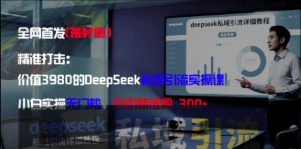 精准打击：价值3980的DeepSeek私域引流实操课，小白实操无门槛，日引精准粉300+——大叔资源库创业项目网-大叔资源库-资源-项目-副业-兼职-创业-大叔的库-大叔的库